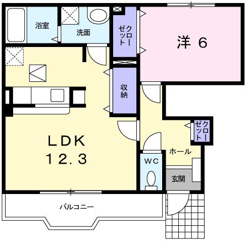 ベル・グラース(1LDK/1階)の間取り写真