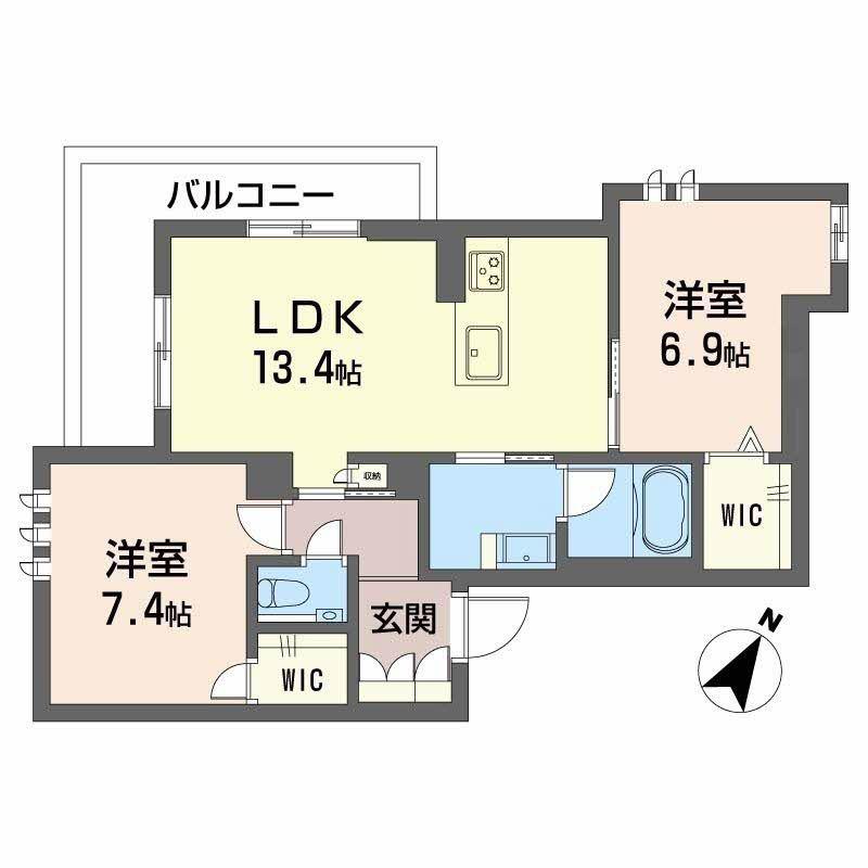 アーデルドルフ一社(2LDK/2階)の間取り写真