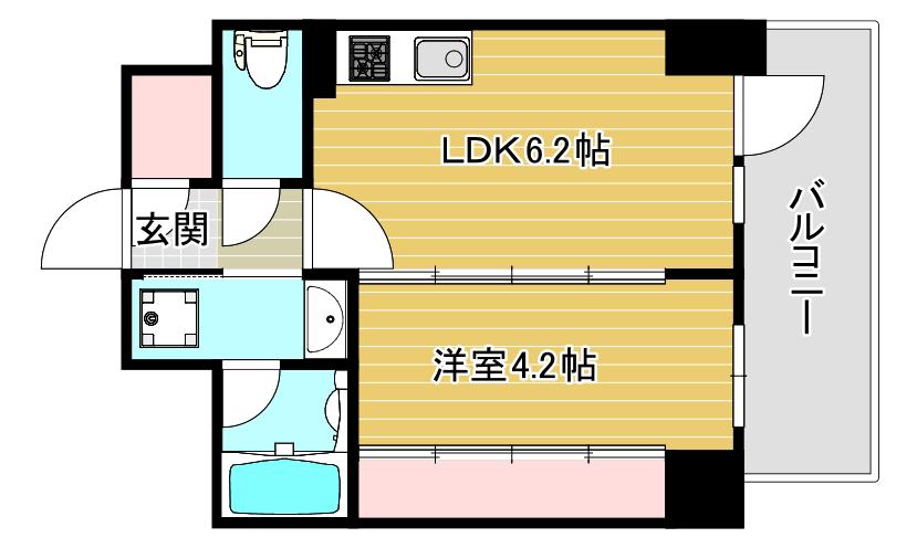 エステムコート大阪福島IIレイヤー(1DK/7階)の間取り写真