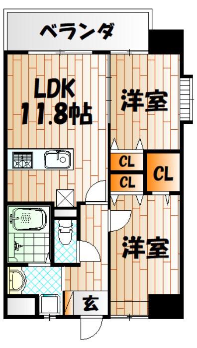 リオ・グランデ(2LDK/3階)の間取り写真