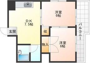 LICHT金山(2DK/4階)の間取り写真