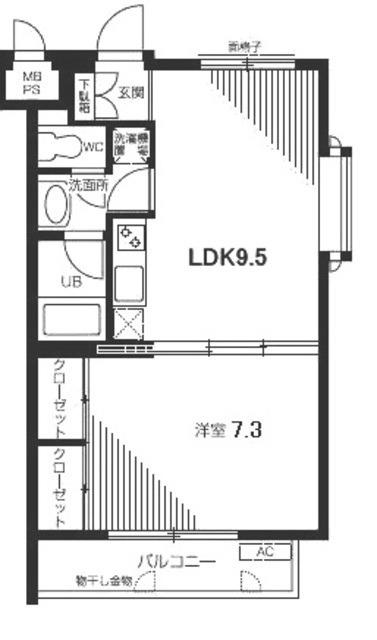コーポ白雪(1LDK/1階)の間取り写真