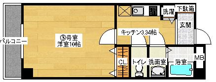 東雲パレス(1K/2階)の間取り写真
