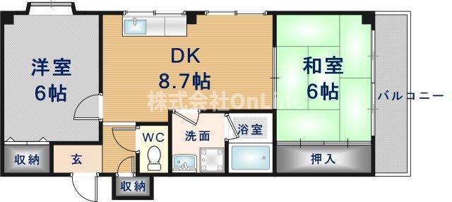 メルヴェイユー(2DK/2階)の間取り写真