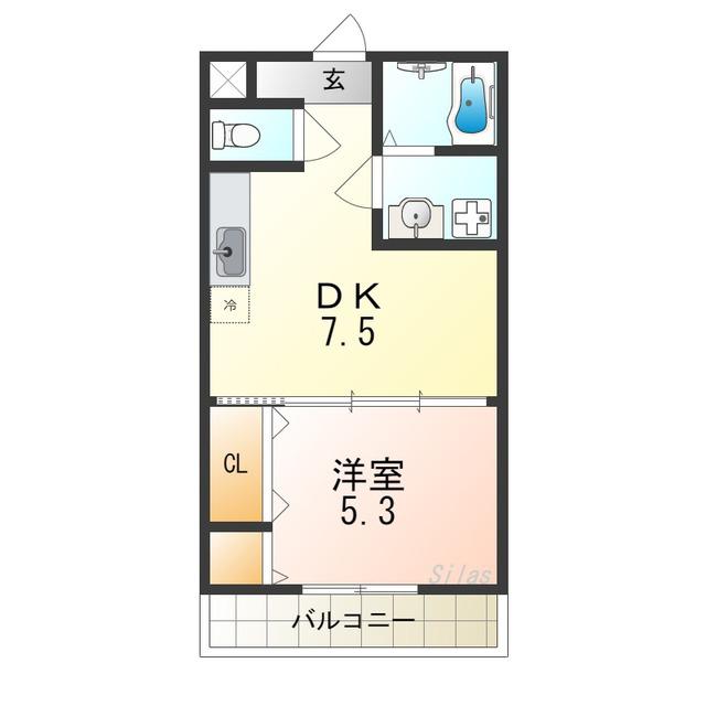 フジパレス東湊(1DK/1階)の間取り写真
