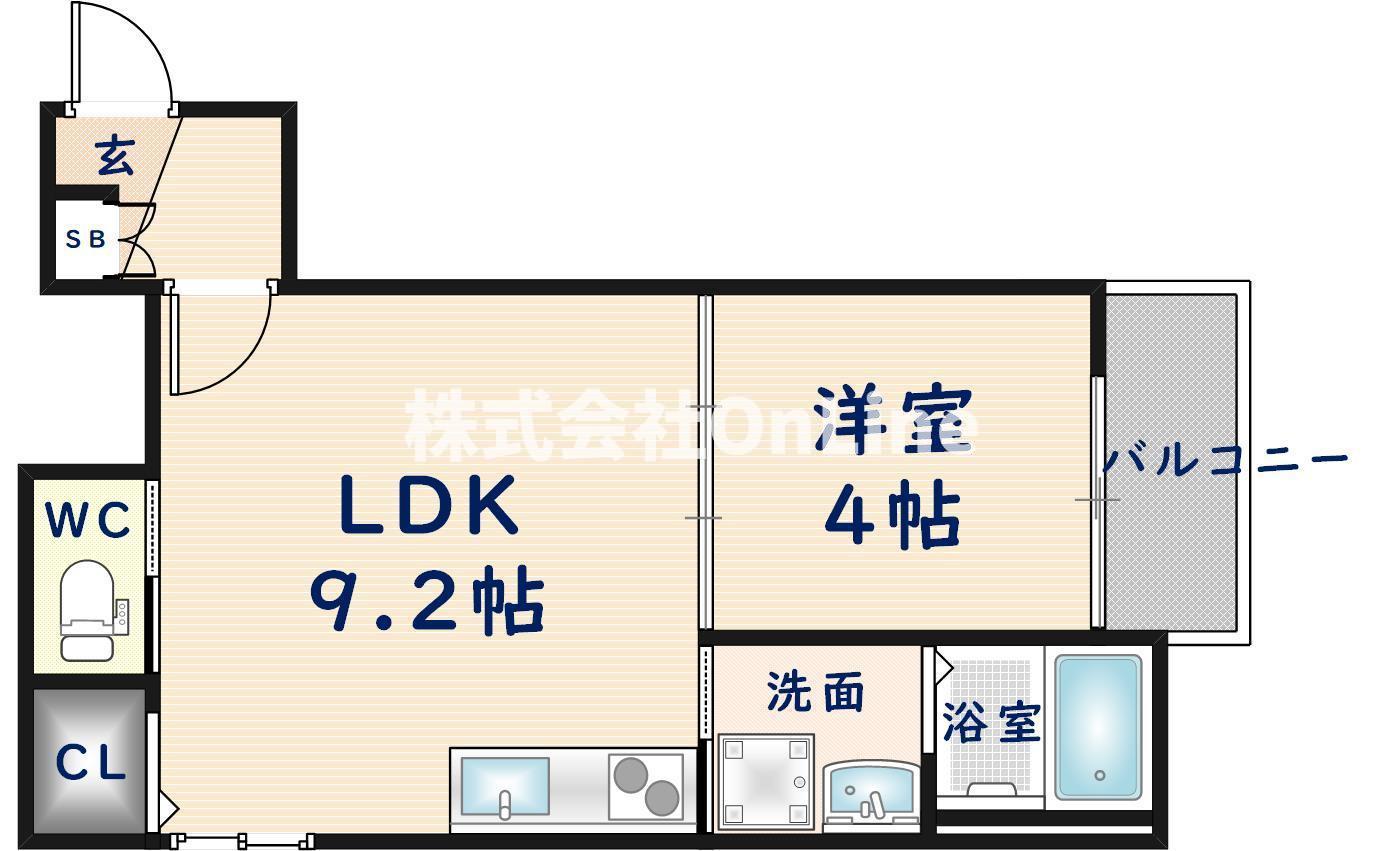 デメテル生野ビル(1LDK/3階)の間取り写真