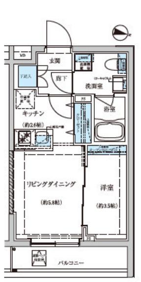 WEAVE BASE OJI KAMIYA(1LDK/3階)の間取り写真