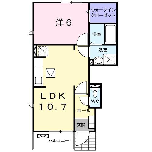 ランプロスHEIS(1LDK/1階)の間取り写真