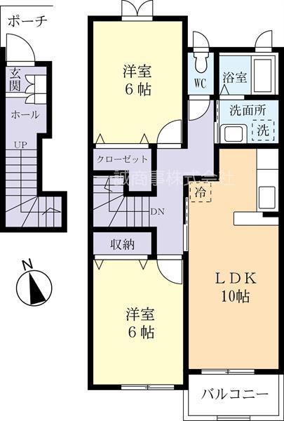 セレーノ並木弐番館(2LDK/2階)の間取り写真