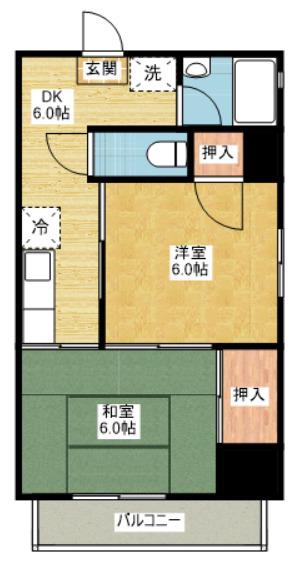 新日本ビル(2DK/5階)の間取り写真