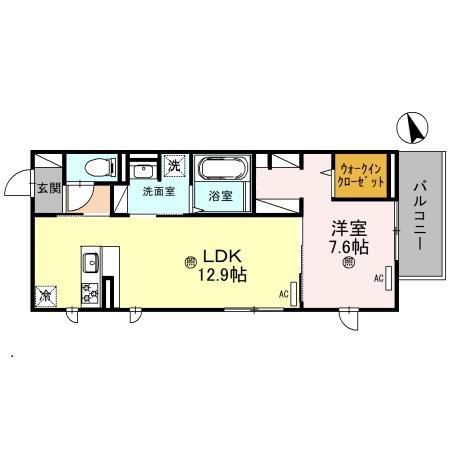 D-PLACE安田(1LDK/3階)の間取り写真