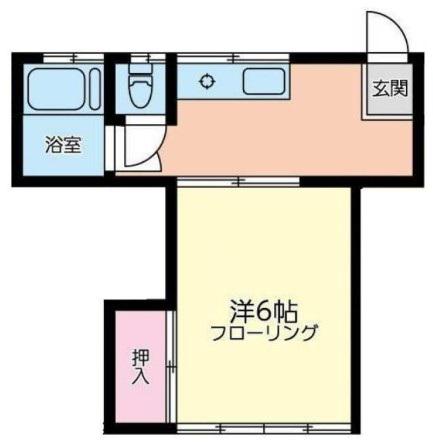 ユナイト石川町MISUGI(1DK/2階)の間取り写真