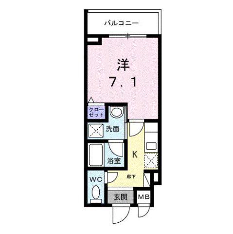ライズ脇田町II(1K/5階)の間取り写真