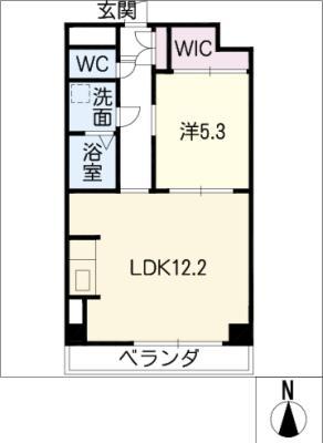 プライム北丸之内(1LDK/6階)の間取り写真
