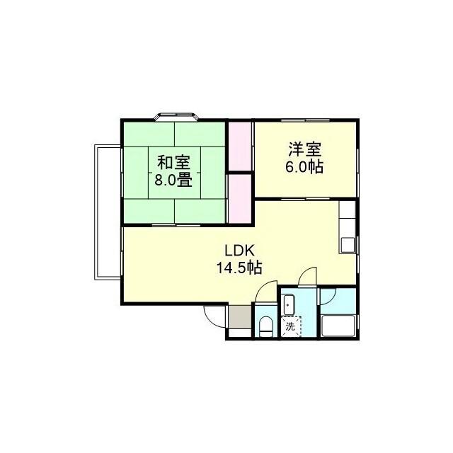 ロイヤルハイネス B(2LDK/2階)の間取り写真