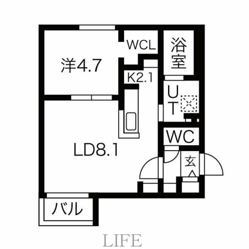 GLANTERIOR(1LDK/4階)の間取り写真