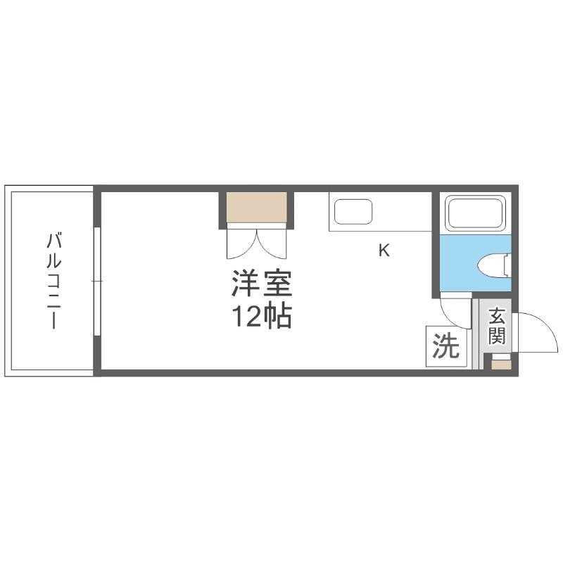 メトロサイドコーポ(ワンルーム/8階)の間取り写真