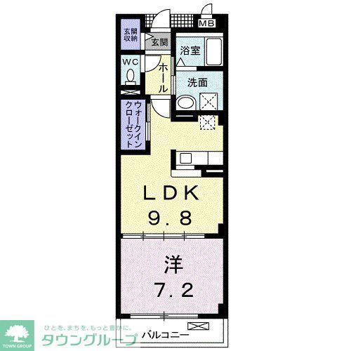 レジデンス アマーレ(1LDK/2階)の間取り写真