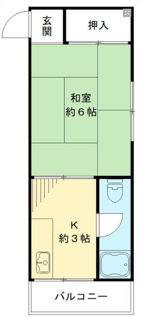 コーポ五十嵐(1DK/3階)の間取り写真