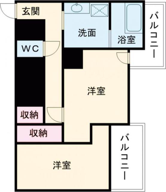 房尾本店三篠ビル(1DK/7階)の間取り写真