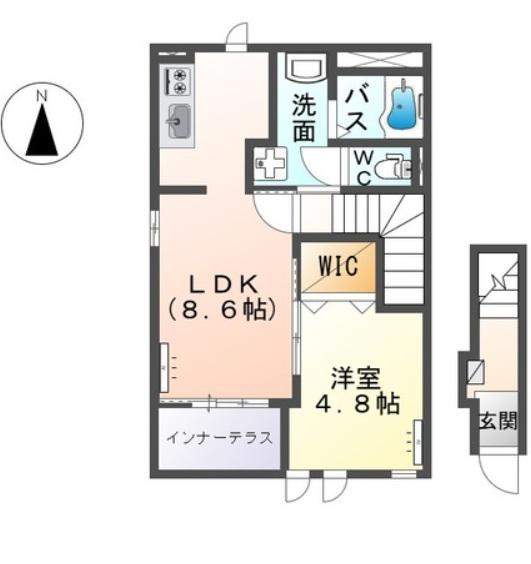アネモネ(1LDK/2階)の間取り写真