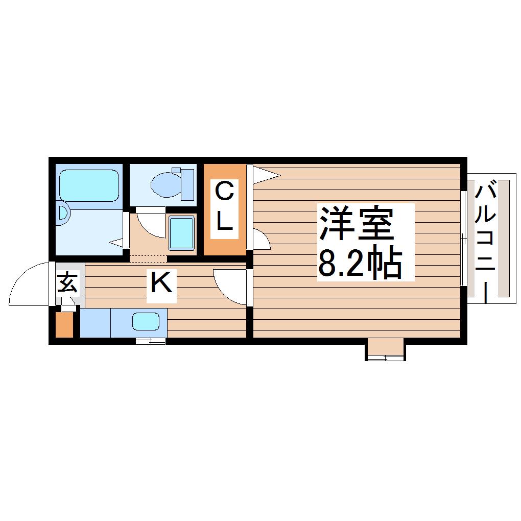アネックス(1K/2階)の間取り写真