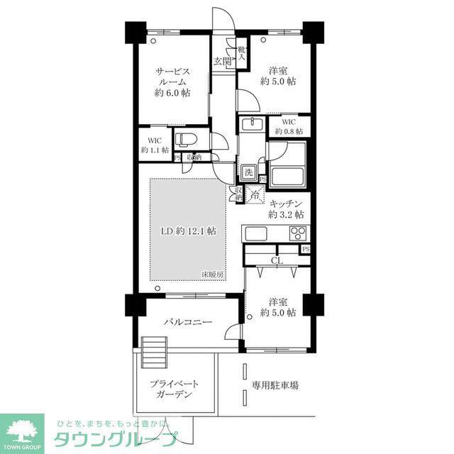 ヴェレーナ鶴見(2SLDK/1階)の間取り写真
