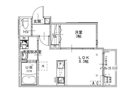 ASTRO RESIDENCE 西大宮(1LDK/1階)の間取り写真