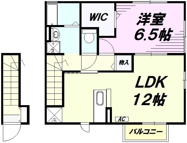 ラ・メール(1LDK/2階)の間取り写真