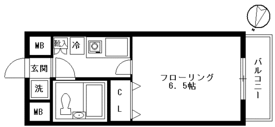 ガーデンハイツビコー(1K/4階)の間取り写真