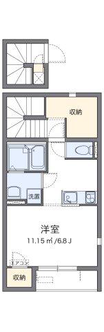 レオネクストエスポワールII(1K/2階)の間取り写真