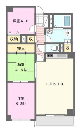 パークビュー四ツ池(3LDK/7階)の間取り写真