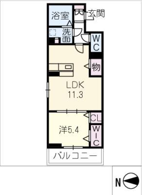 ヴィクトワール金山(1LDK/3階)の間取り写真