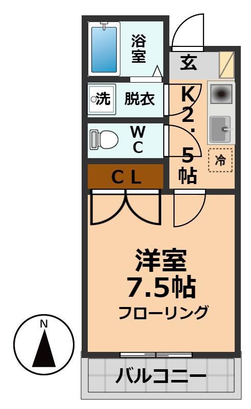 ロジェ高井戸弐番館(1K/2階)の間取り写真