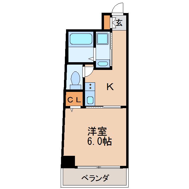 第六加藤ビル(1K/4階)の間取り写真