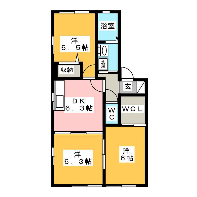 サンハイツIII(3DK/1階)の間取り写真
