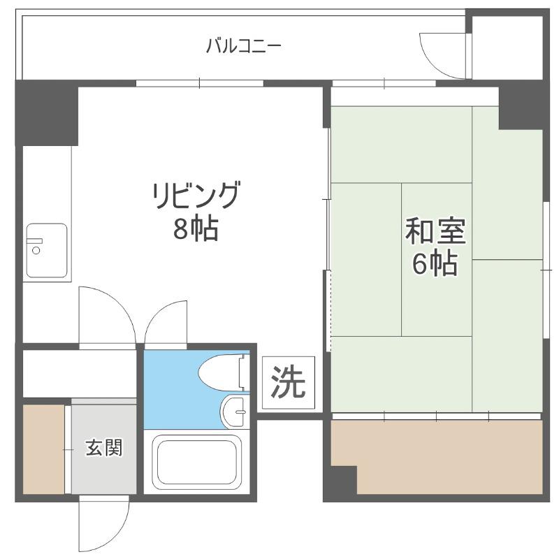 リベルティ大通(1LDK/4階)の間取り写真
