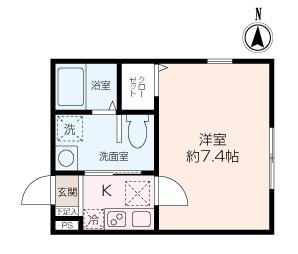 MIRAIES HOME 横浜弘明寺(1K/1階)の間取り写真