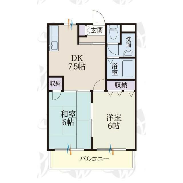四之宮6丁目マンション(2DK/3階)の間取り写真