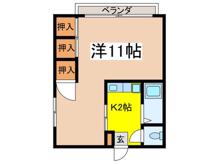ヨシバマンション(1K/2階)の間取り写真
