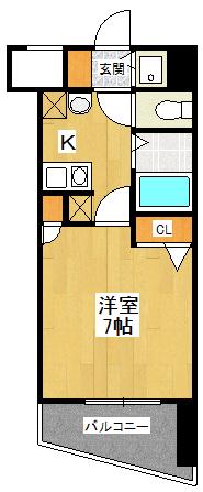 エコロジー宝塚レジデンス(1K/11階)の間取り写真