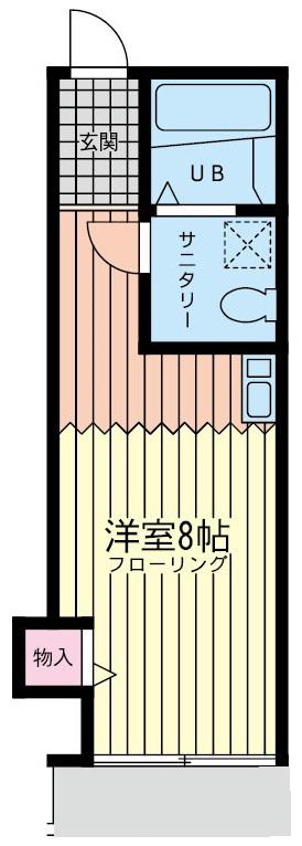 アークレア相模原(1K/1階)の間取り写真