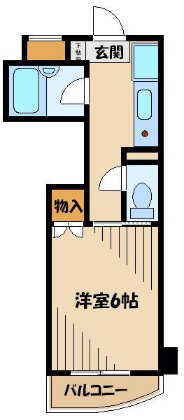 小田急線 相模大野駅 徒歩10分 4階建 築32年(1K/3階)の間取り写真