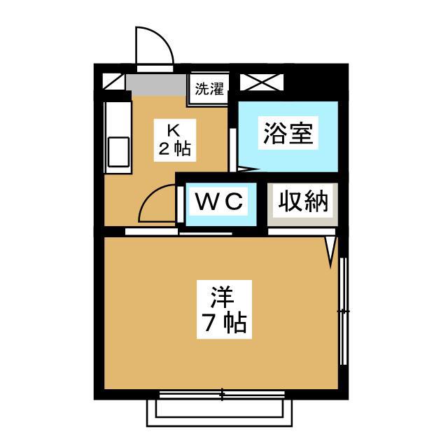 クレール八幡山(1K/2階)の間取り写真