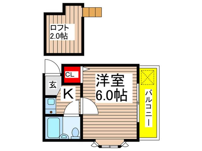 エクセル八千代(1K/2階)の間取り写真