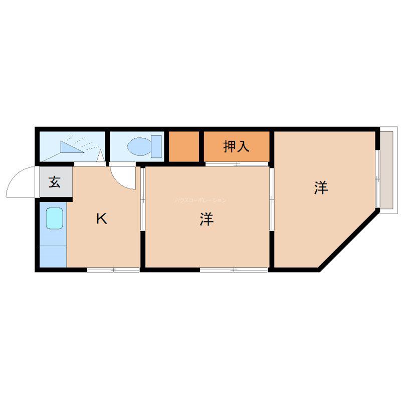 北原マンション(2K/3階)の間取り写真