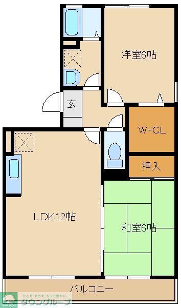 レジデンス海老名A棟(2LDK/3階)の間取り写真