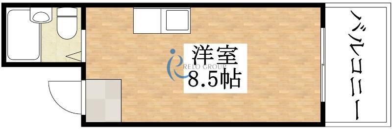 プレアール北田辺II(ワンルーム/5階)の間取り写真