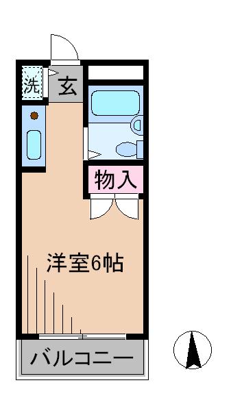 サンライト日吉(ワンルーム/1階)の間取り写真