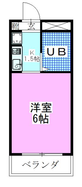 TOP行徳第5(1K/5階)の間取り写真